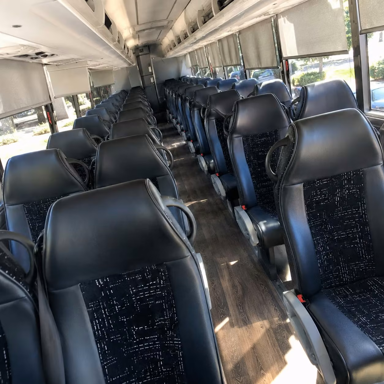 56 passenger charter bus inside